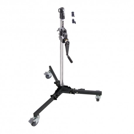 Стойка с редукторной колонной KUPO 382MH LOW BASE WIND-UP STAND на колесах — фото 1